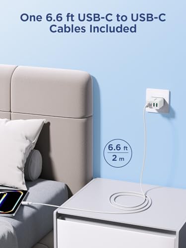 iPhone 16 15 Charger Fast Charging, 20W Dual Port USB C Charger Block with 6FT USB C Charging Cable Cord for iPhone 16 15 14 13 12 11 Pro Max XS, iPad, Samsung Phone, Tablet