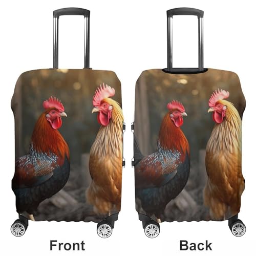 Luggage Cover Elastic Suitcase Cover Anti-Scratch Suitcase Covers Travel Rooster And Chicken Luggage Covers Luggages Protector for Travel Adult Luggages Decorative 18-32 Inch, XB06070013