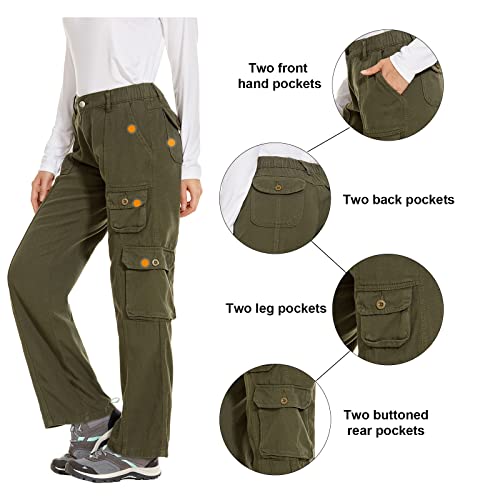 Women's Hiking Cargo Pants Joggers Cotton Casual Military Army Combat Work Pants With 7 Pockets,Army Green Xl #TOP2