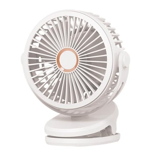 Clip USB en ventilador, clip portátil en ventilador, ventilador portátil recargable, dispositivo de refrigeración silencioso con 4 velocidades, ventilador ajustable de 720 grados para dormitorio