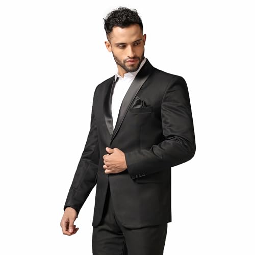 Image of TAHVO Men Blazer Lycra Fabric Slim Fit Single Breasted Blazer