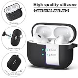 R-fun Compatible with AirPods Pro 2nd/1st Generation Case Cover with Cleaning kit, Full Protective Silicone for Apple AirPods Pro 2023/2022/2019 Charging Case[LED anteriore visibile],black - Image 6