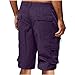 Cargo Shorts for Men Below Knee Length Hiking Work Relaxed Fit Lightweight Bermuda Tactical Shorts with Multi Pockets Summer Fashion Purple X-Large