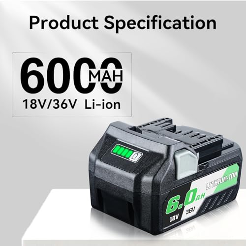 LUMSING 2Pack 6.0Ah BSL36B18 18V/36V Replacement for Metabo Battery, Compatible with Metabo 18V Battery BSL36A18, BSL36B18, 371751M, 372121M Cordless Power Tool by LUMSING - Image 2