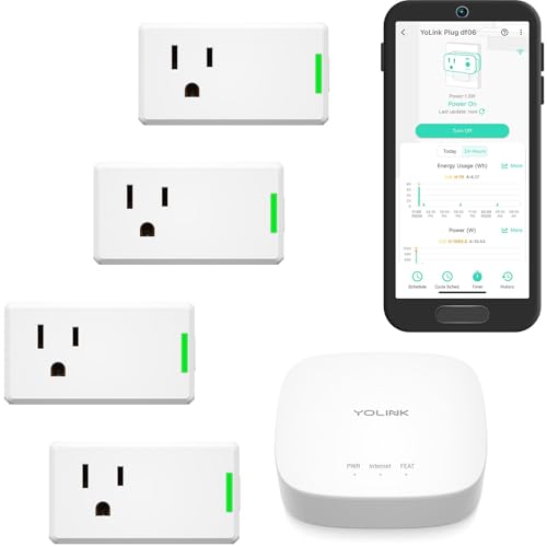 YoLink Smart Energy Plug 15A Kit: 4-Pack + Hub