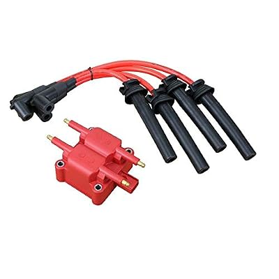 AIP Electronics Dragon FIRE Performance Power Pack Kit Direct Fit Ignition Coil Huge 10mm Plug Wires Compatible with 2002-2008 Mini Cooper & Cooper S 1.6L L4 Replaces GN10142 54058 OEM Fit Kit-1124