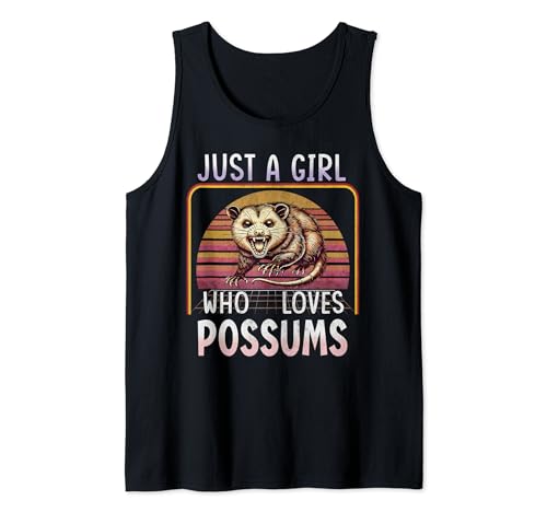 Just A Girl Who Loves Possum Lover Gift Cute Opossum Kids Tank Top