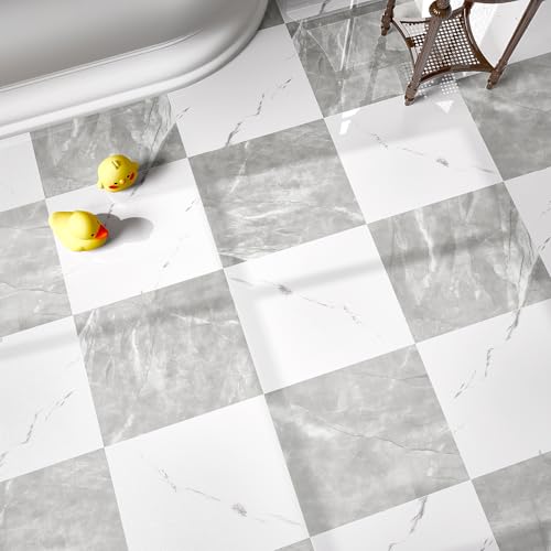 20-Pack Peel and Stick Vinyl Floor Tile Glossy 12x 12