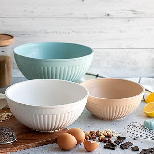 Nordic Ware Prep and Serve Mixing Bowls Set, 3-Piece, Earth-Tones - Thumbnail 3