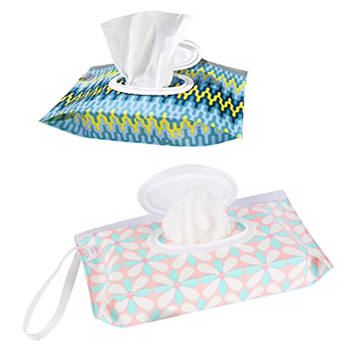 2 piezas Funda Toallitas Bebe, Dispensador de toallitas húmedas Reutilizable Bolsa para Toallitas Húmedas Bolsa toallitas bebe Estuche Bolsa para toallitas húmedas para toallitas húmedas para bebé