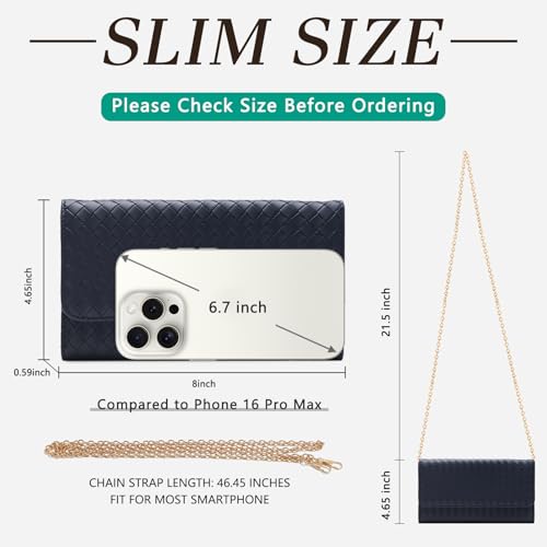 Image of U+U Small Crossbody Bags for Women, Cell Phone Purse Mini Clutch Bag with Removable Chain, Card Slots - Lightweight Purse