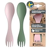 Light my Fire Spork Cubiertos de Camping para Llevar 2en 1 - Cubierto Multifunción Reutilizable - Viaje y Excursionismo – Irrompible, No Tóxico, Sin BPA – paquete de 2