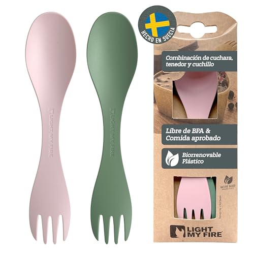 Light my Fire Spork Cubiertos de Camping para Llevar 2en 1 - Cubierto Multifunción Reutilizable - Viaje y Excursionismo – Irrompible, No Tóxico, Sin BPA – paquete de 2