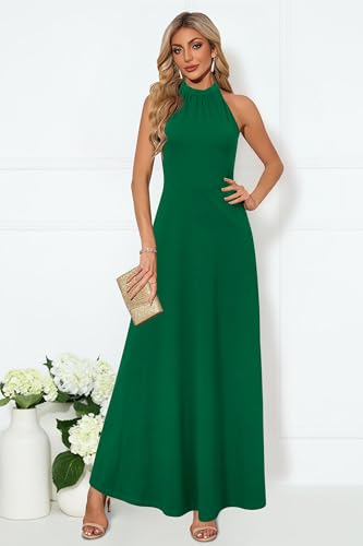 Image of STYLEWORD Women's Summer Floral Halter Maxi Dress Vacation Semi Formal 2026