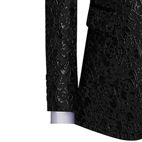 Mens Floral Tuxedo Jacket Jacquard Dress Suit Jackets 1 Button Print Tux Blazer Sport Coat3