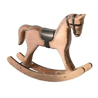 Fenteer Wooden Rocking Horse Statue, Vintage Horse Sculpture Desktop Ornament, Versatile Decorative Figurine for Home Cabinet Table Centerpiece Shelf
