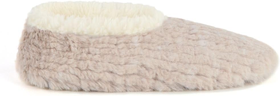 Snoozies Teddy Bear Faux Fur House Slippers for Women with Memory Foam Insole, Sherpa-Lined Slipper Socks Non-Skid - Image 4