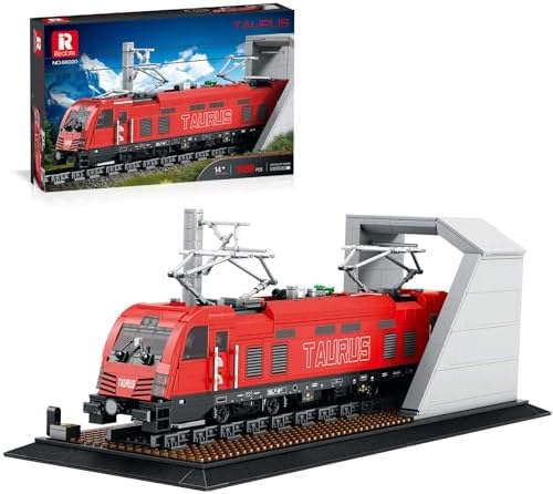 Reobrix 66020 Taurus Locomotive Building Blocks Set, Train Model Building Kit with Train Tracks, Train Toy for Teens 14+ and Adults, 1939 Pieces
