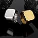 ENHONG Fashion Mens Rings,Stainless Steel Square Signet Rings for Men,18K Gold Plated Pinky Thumb Ring for Dad Jewelry Gift for Him,Men's Ring for Biker Size 6