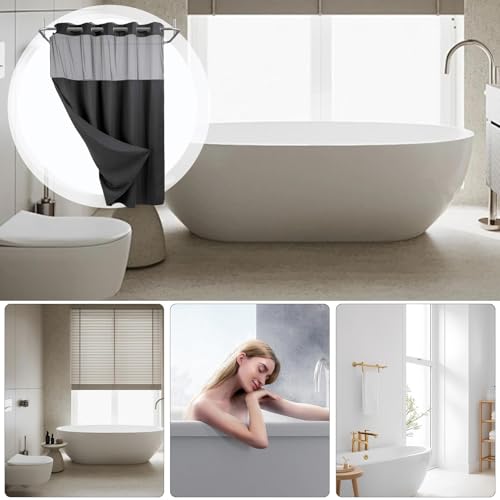 Rideaux de douche d'hôtel haut de gamme imperméables avec doublure Snapper