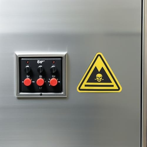 NUOBESTY 20 adet kendinden yapışkanlı vinil uyarı çıkartması, 12 x 10,5 cm, tehlikeli madde ve kimyasallar, sanayi ve iş güvenliği için güvenlik işareti - Görsel 6