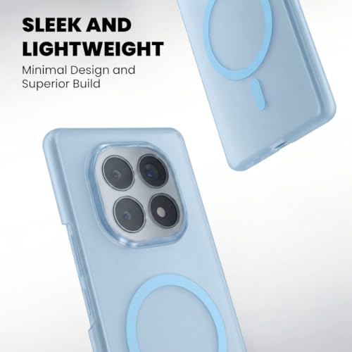 Image of DIZORO Matte Case for Redmi Note 15 Compatible with MagSafe, Camera Lens Full Protection, Shockproof Translucent Frosted TPU Soft Phone Cover, Anti-Fingerprint (Sky)