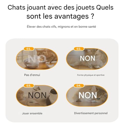 Jouet interactif pour chat contre l'ennui à capteur de mouvement