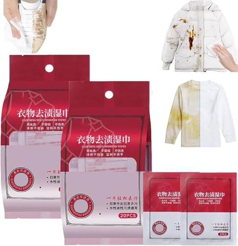 Toallitas húmedas quitamanchas, toallitas húmedas para eliminar manchas de ropa, toallitas húmedas para quitar manchas de ropa, toallitas de limpieza envueltas individuales para ropa, zapatos y