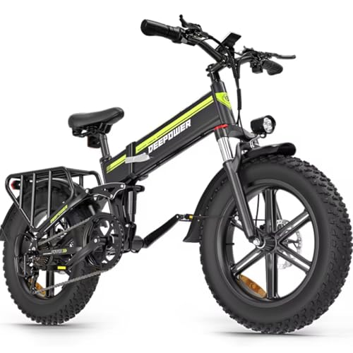 H20pro Bicicleta Eléctrica Plegable, Neumáticos 20''×4.0, Batería 48V 25Ah Extraíble, Autonomía 90-180km, Motor Alto Rendimiento, 7 Velocidades, Suspensión Completa, Frenos Hidráulicos Dobles