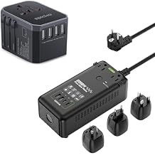 EPICKA 2000W Pure Sine Wave Voltage Converter and TA-105 Grey Universal Travel Adapter