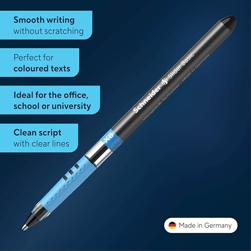 Schneider Slider Basic XB Ballpoint Pen, Black (Pack of 10)