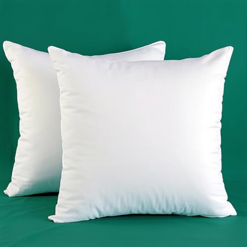 Winighting Extra Thick and Full Set of 2 Ultra Plump Cotton Fabric Throw Pillow Inserts, Filler for Decorative Cushion Cover, 18 X 18 Inches, There are Multiple Sizes to Choose from