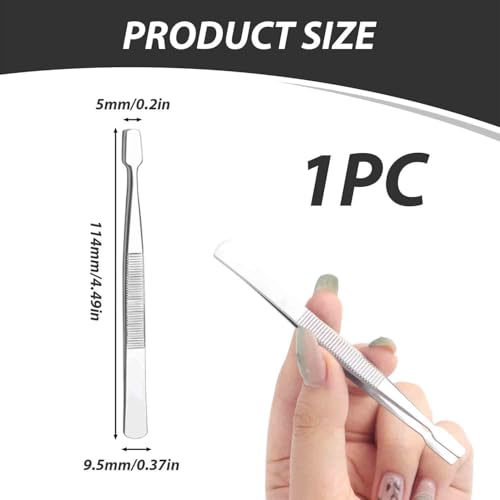 Briefmarken Pinzette lang – 11,5 cm Löffel Pinzette aus Edelstahl, gebogen & groß, ideal für Briefmarken, Clay Tools, & Modellbau-Sammlerwerkzeuge
