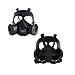 VILONG M04 Airsoft Tactical Protective Mask, Full Face Eye Protection Skull Dummy Game Mask with Dual Filter Fans Adjustable Strap for BB Gun CS Cosplay (Black Mask) (Black)
