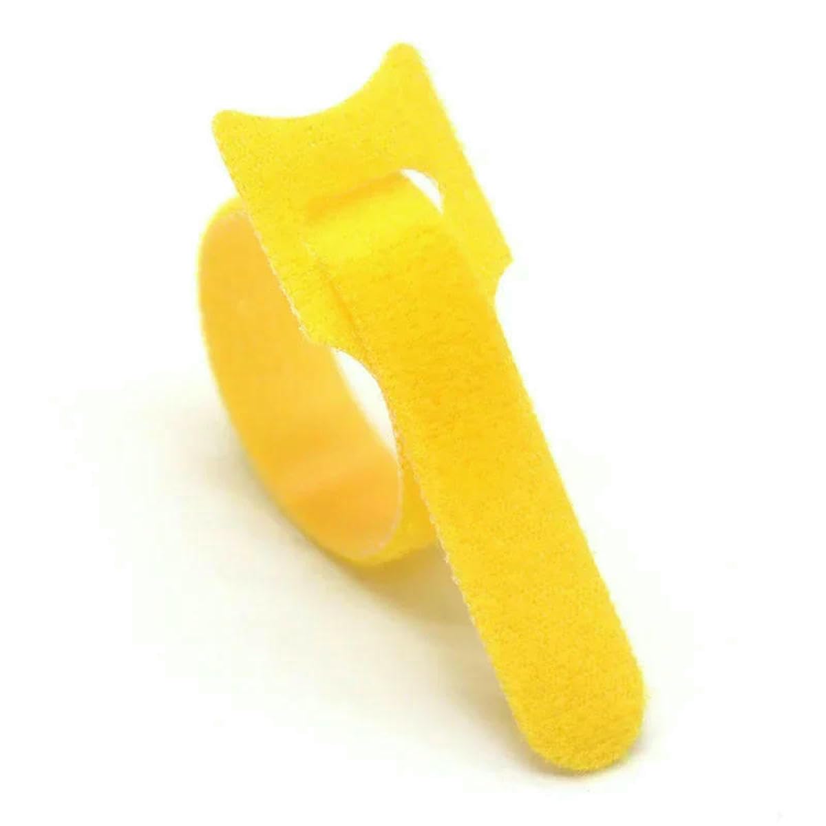 Bsguz Yellow Releasable Cable Ties Wire Organizer Black 15 20 25 30Cm Nylon Hook Loop Straps Wrap Zip Bundle Bandage Tie Fastening-250Mm X 100Pcs