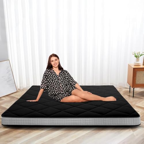 Obqer Japanese Futon Mattress - Extra Thick Foldable Floor Mattress Memory Foam Sleeping Pad for Adults Unisex Tatami Mat Suitable for Guest & Camping (Rhombus, Queen (U.S. Standard))