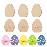 Classic Easter Egg Shape with Rope: Each set includes 6 unfinished Easter egg wooden cutouts and one roll of 32.8ft hemp rope. The classic egg shape combined with natural rope allows you to freely hang, wrap, stack, or display them as personalized Ea...