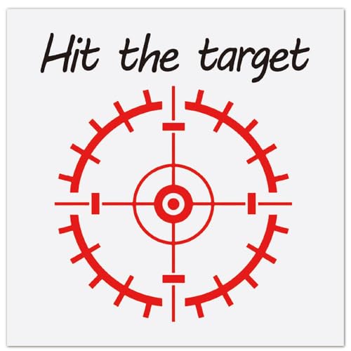 GORGECRAFT 10 Bogen „Hit The Target“ Toilettenaufkleber Zielschieß Urinaufkleber Rote Zielscheibe Mit Ziellinienmuster Pinkeltraining Wasserdichte PVC Aufkleber Für Toilette Töpfchen Urinal Waschräume