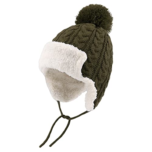 Image of Winter Kids Beanie Hat Baby Knitted Hats Fleece Earflap Beanie Windproof Warm Toddler Beanies Boys Girls 0-8 Years