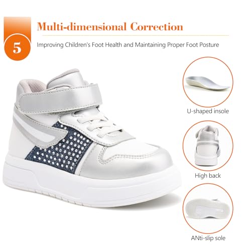 Toddler Ankle and Arch Support Orthopedic Shoes,Girls'Thick Sole Sneakers4