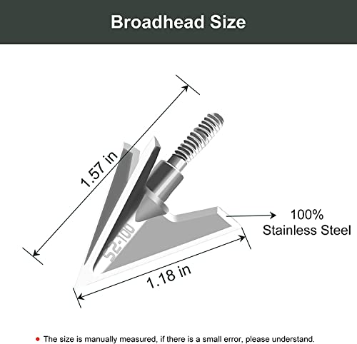 Jianzd Archery Broadheads 100 Grain Fixed Blades Arrowheads 6Pk For Crossbow Compound Bow Hunting Practice Silvery #TOP1