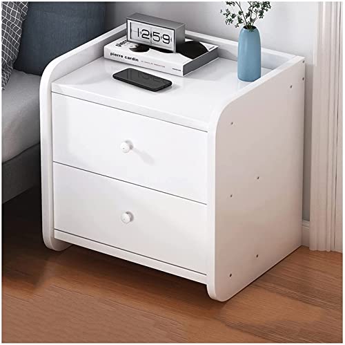 Table de chevet moderne avec 3 tiroirs de rangement coloris bois et blanc pour salon et chambre