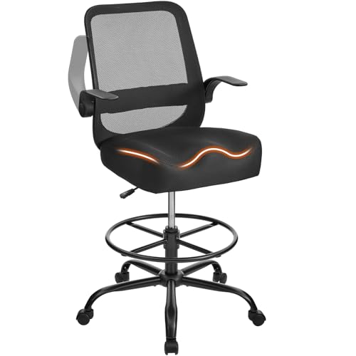 500LBS Drafting Chair, Tall Office Chair with Adjustable...