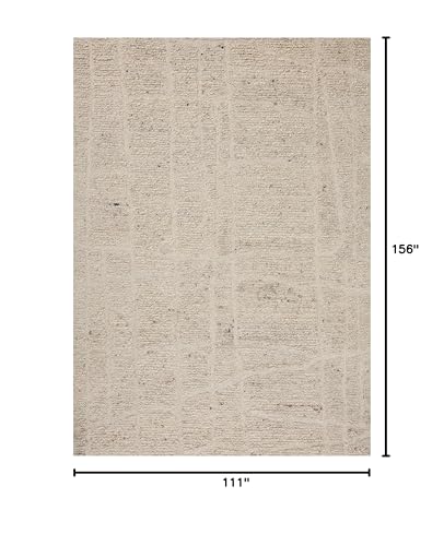 Image of Loloi Magnolia Home by Joanna Gaines Jones Oatmeal 9'-3 inch x 13' Area Rug | Magnolia Home by Joanna Gaines JON-01 Approx. 9x13 Beige Living room Dining room Bedroom, Plush, Organic, Low-Pile, Area Rug