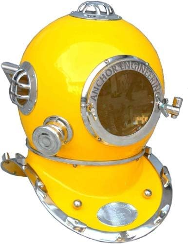 Piru Small Nautical Maritime Deep Sea Anchor Engineering Yellow Diving Divers Helmet
