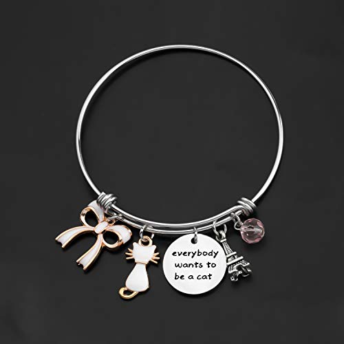 AKTAP Cats Inspired Jewelry Cat Bracelet Everybody Wants to Be a C Gift for Comic Movie Lovers (Be a Cat Bracelet)2