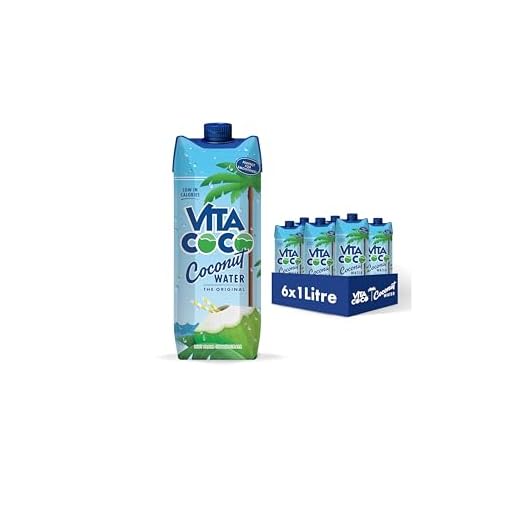 Vita Coco - Agua De Coco Pura (1L x 6) - Hidratante Natural - Repleto de Electrolitos - Sin Gluten - Lleno de Vitamina C y Potasio