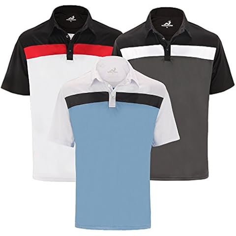 Woodworm Golf Shirts - 3 Pack - Tour Panel Polos - Mens 2XL Cover