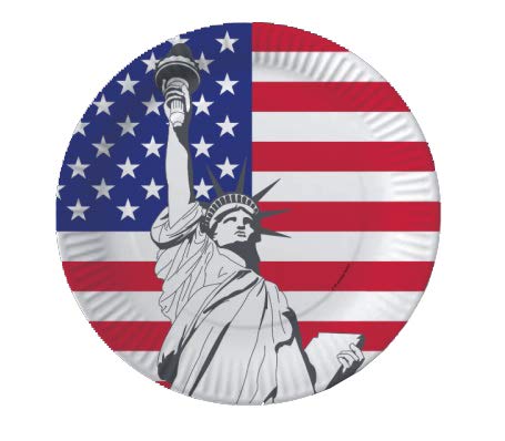 COOLMP Lot de 3 - Lot de 10 Assiettes en Carton USA 23cm