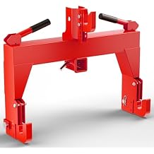 ACEKOOL 3 Point Quick Hitch for Cat 1 Tractors with 2" Receiver & 2 Hitch Points, 3000 Lbs Lift, No Bushing Required & Reinforced Design, Red